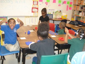 Talking about goods and services in the second grade, Carter School (Courtney Morris/Carter School).